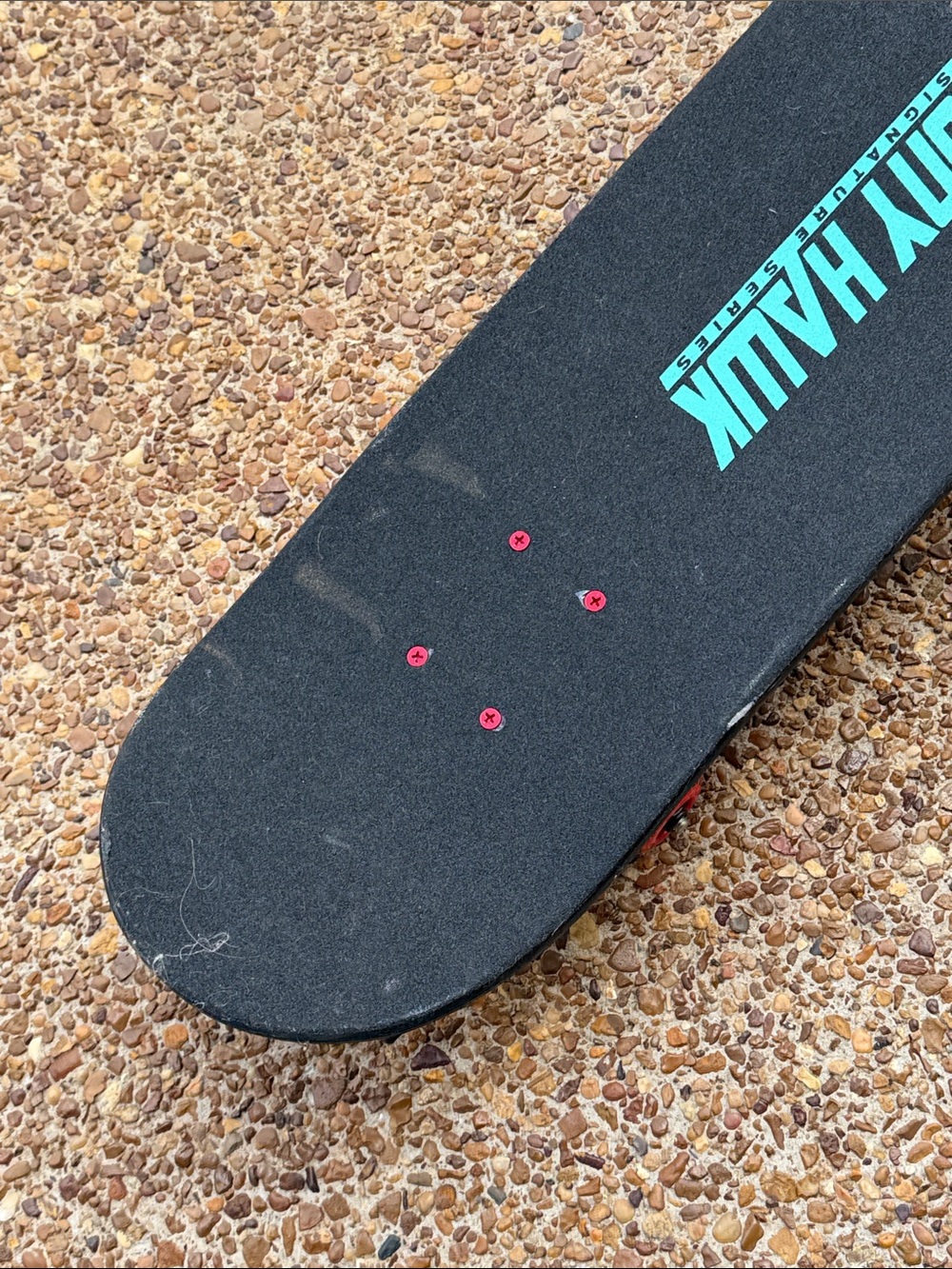 Tony Hawk Black Skateboard Deck with Teal Logo and Red Hardware - Picture 16 of 17